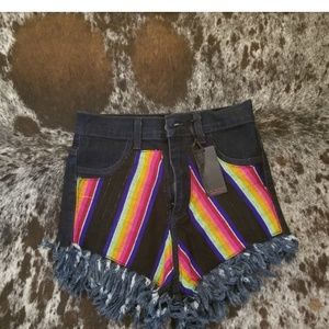NWT Rainbow Cutoffd